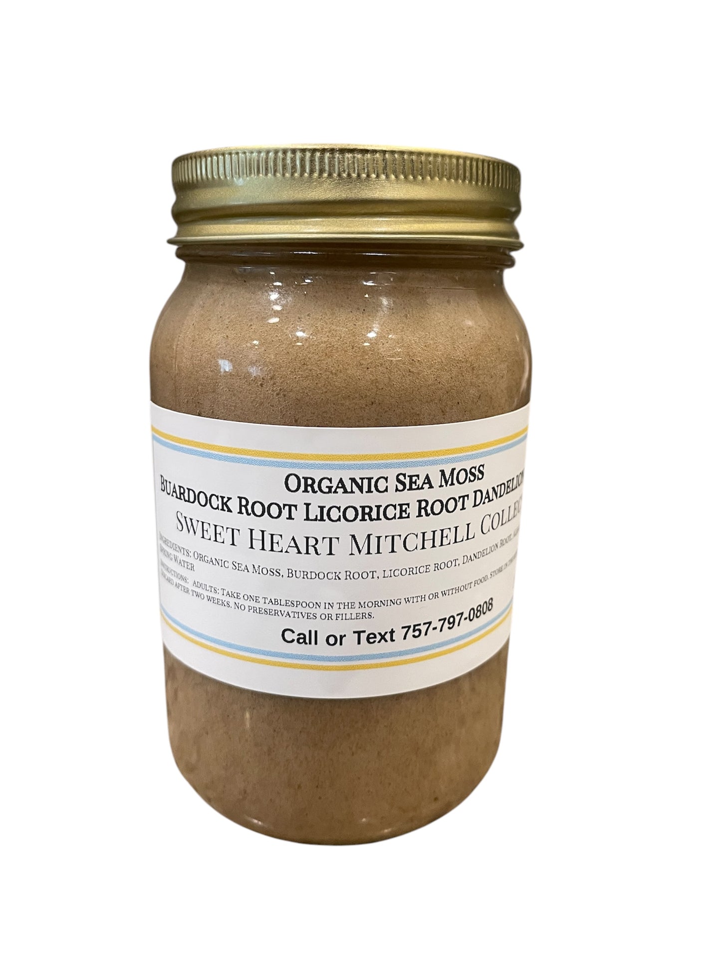 Organic Sea Moss Burdock Root Licorice Root and Dandelion Root Gel 16 oz