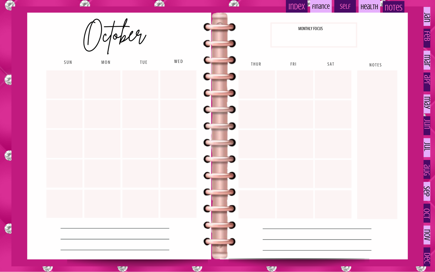 2024 Pretty in Pink Digital Planner Download for Your Tablet or Print It