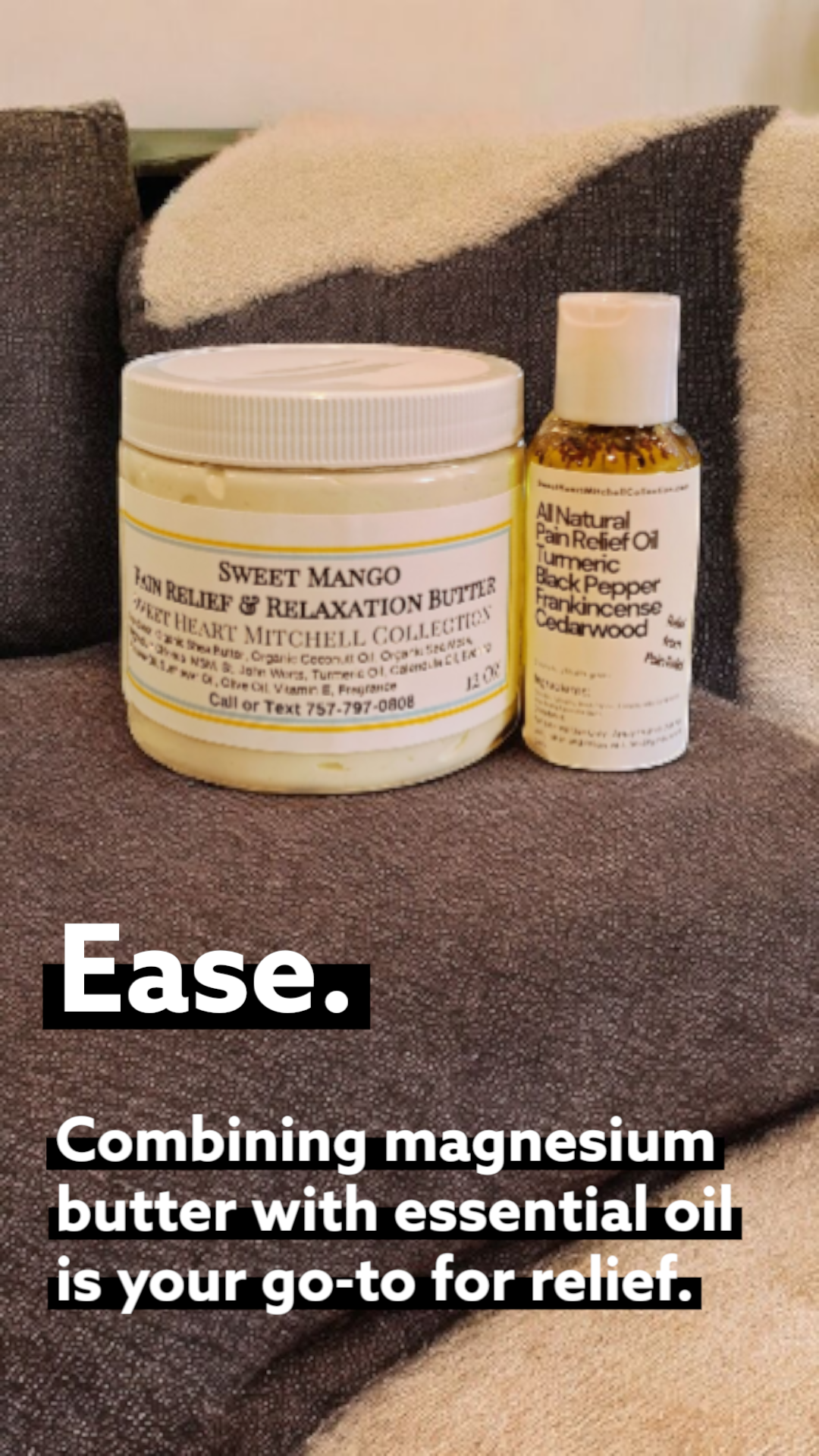 Sweet Mango Magnesium Butter 10 oz  & Essential Pail Relief Oil 2 oz