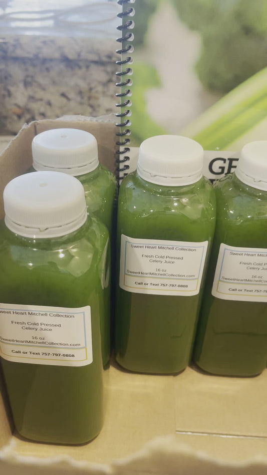 Fresh Cold Pressed Celery Juice with Journal