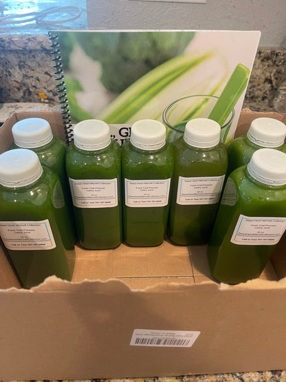 Fresh Cold Pressed Celery Juice with Journal