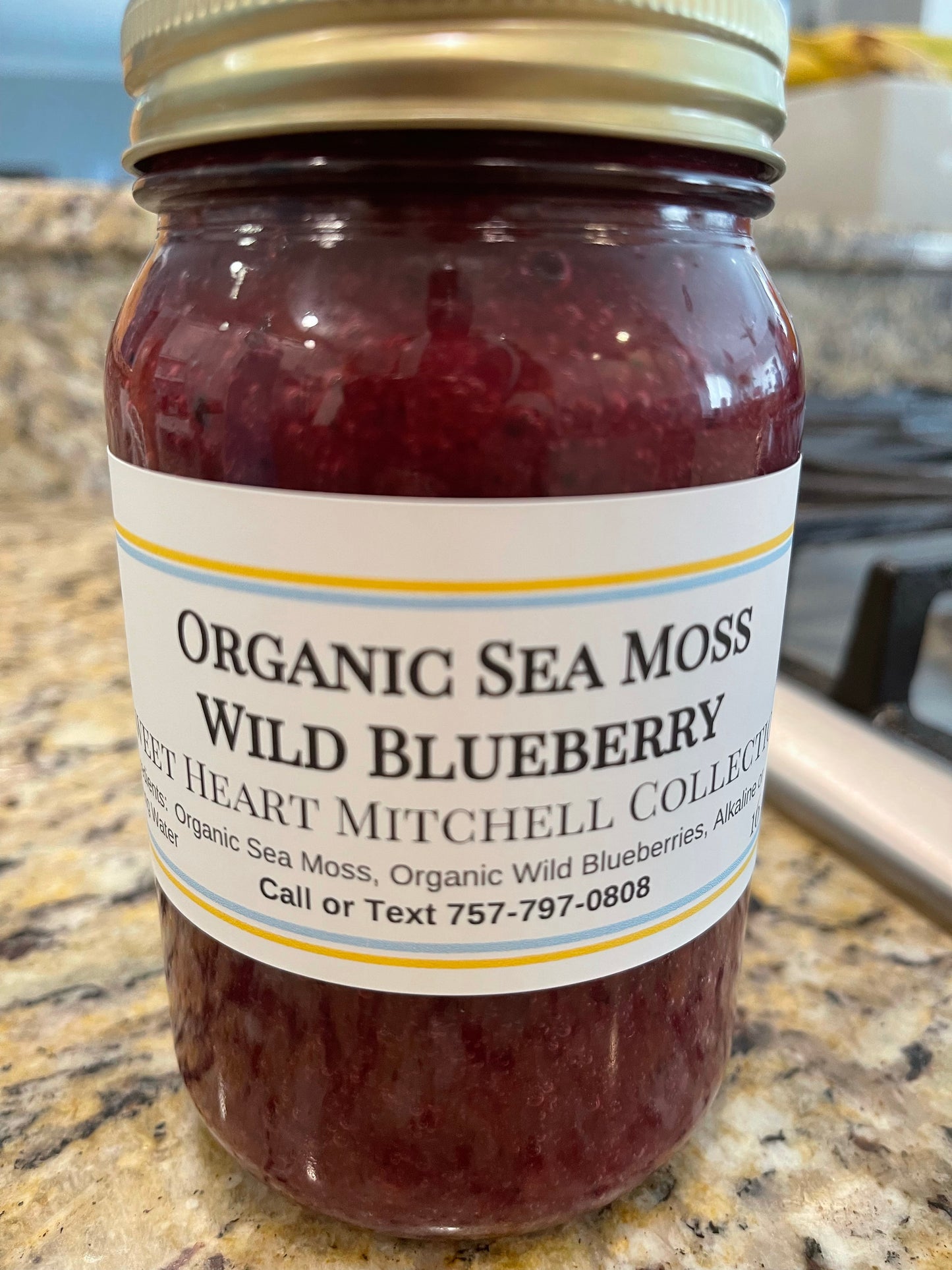 Organic Sea Moss Bilberry Wild Blueberries Gel and Elderberry Syrup 16 oz