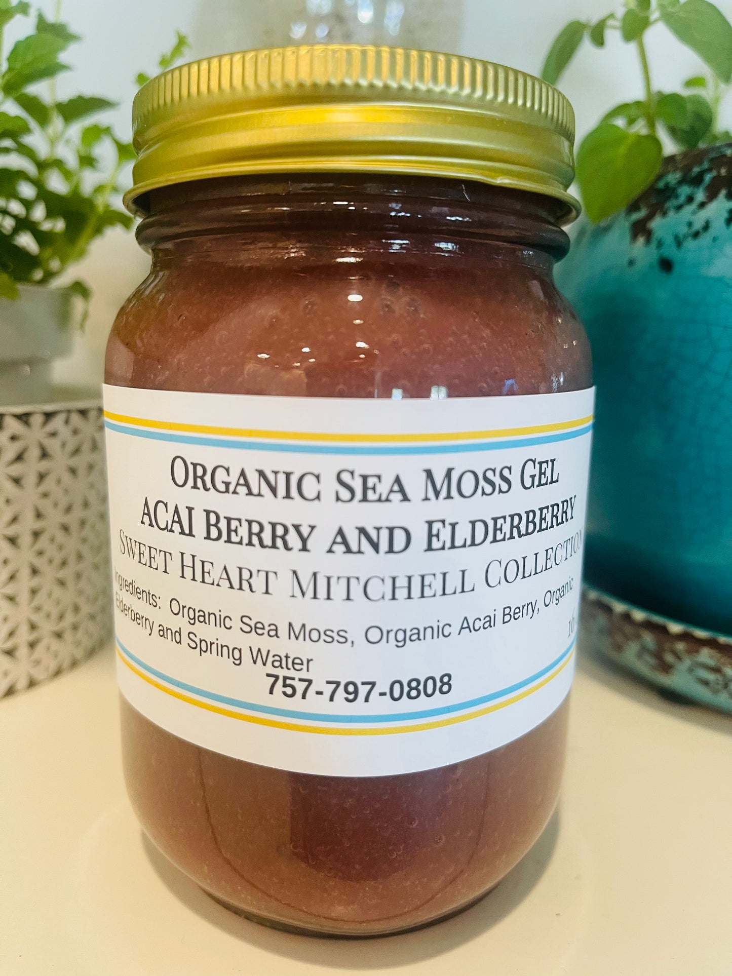 Organic Sea Moss Açaí Berry and Elderberry Gel 16 oz